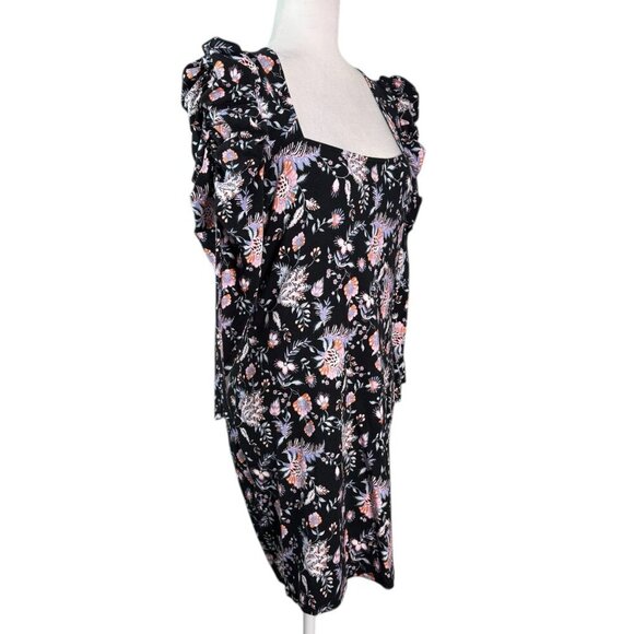 Ted Baker Dracena Floral Puff Ruched Sleeve Square Neck Mini Dress Size S (3) - Picture 5 of 11